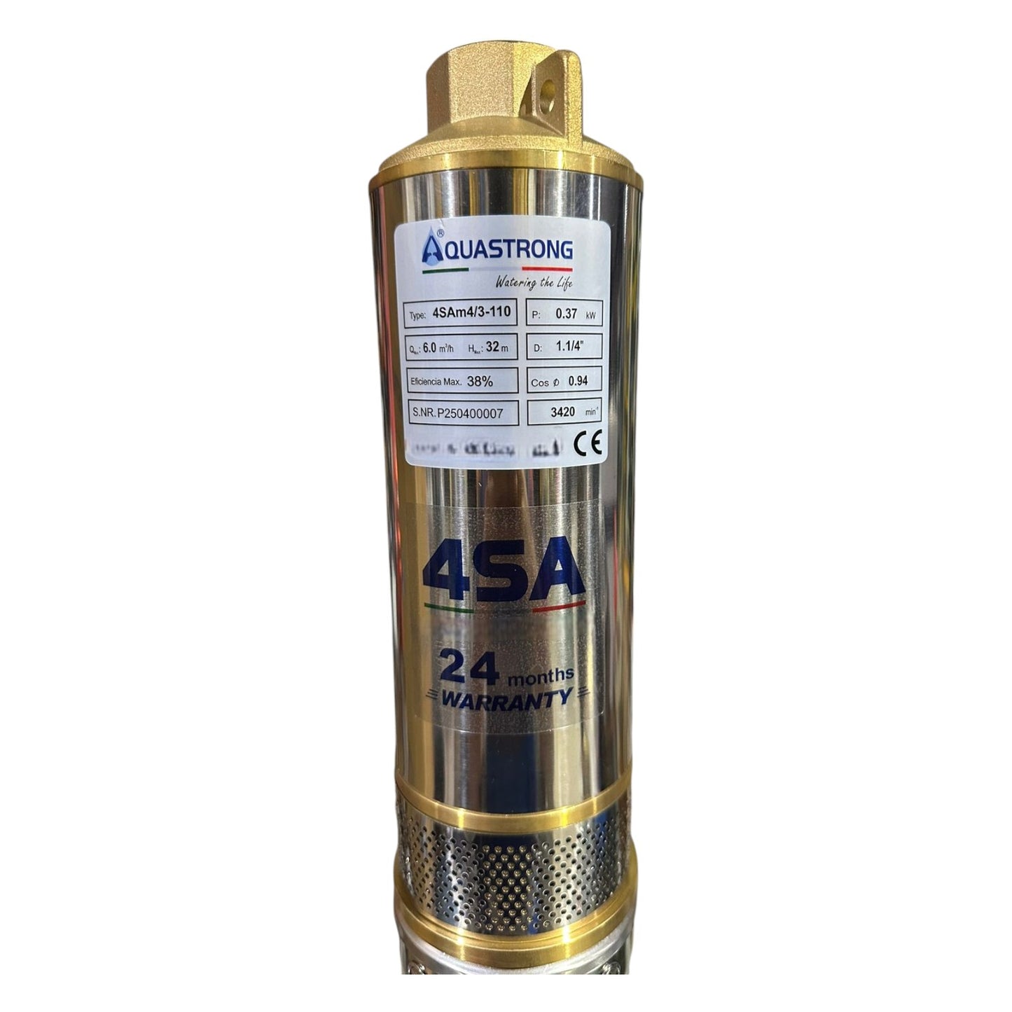 Bomba Sumergible 1/2hp 110v Aquastrong Para Pozo de 4 Pulgadas