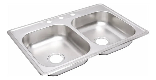 Lavaplatos Doble Poceta De Cocina Sin Escurridor 84cm X 56cm