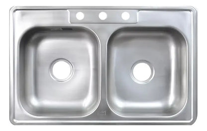 Lavaplatos Doble Poceta De Cocina Sin Escurridor 84cm X 56cm